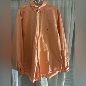 Orange Ralph Lauren Checkered Long Sleeve Shirt 2XLT